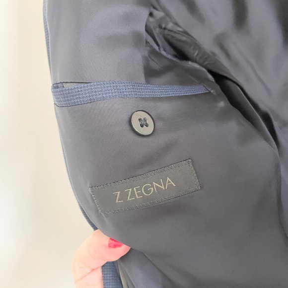 Ermenegildo Z Zegna Men’s Suit Blue Formal Wedding Event Business Casual Sz 52L - Picture 11 of 16